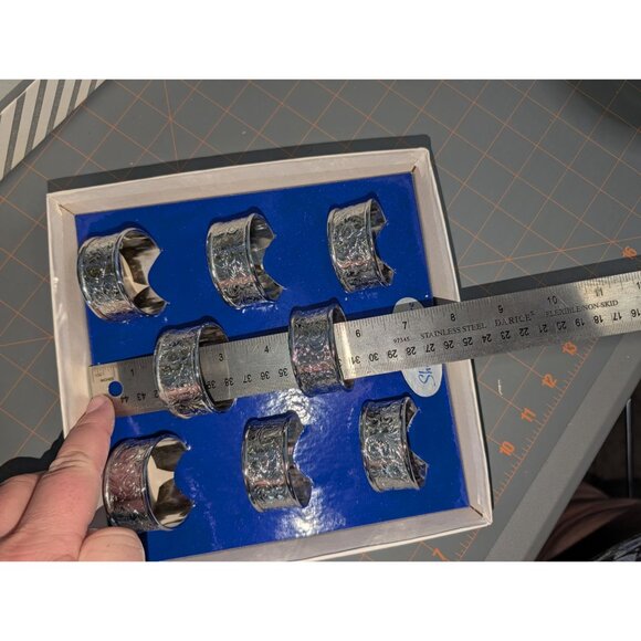 Vintage Silver Paisley Swirl Napkin Rings Set By Shelton Ware Dinner Party - Picture 11 of 15